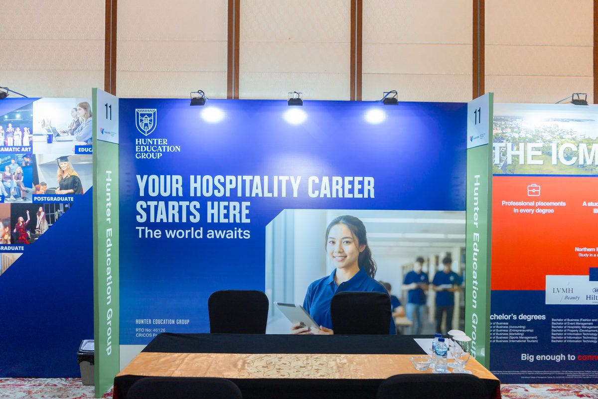 Hunter Education Group stand at the Study NSW summit in Jakarta